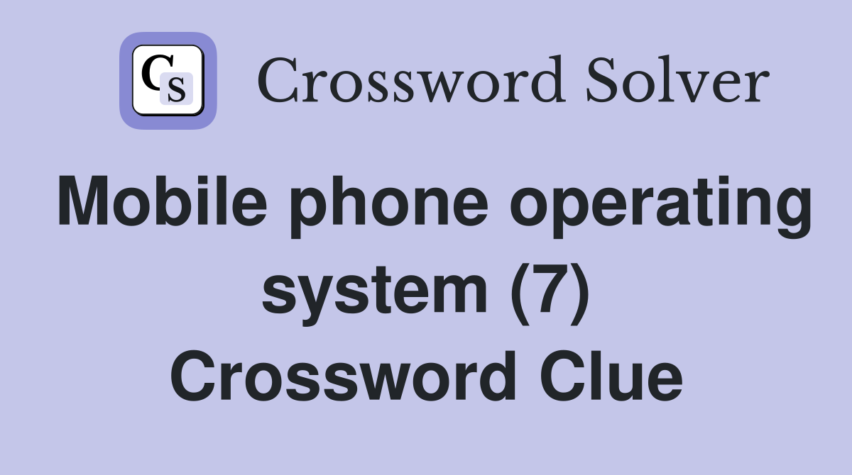 Mobile Phone Operating System